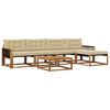 vidaXL Set di divani da esterno 6 pz Naturale e Beige