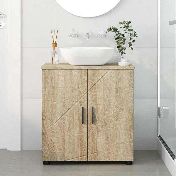 vidaXL Mobile da Bagno con archiviazione Rovere Sonoma 61 x 35 x 64 cm