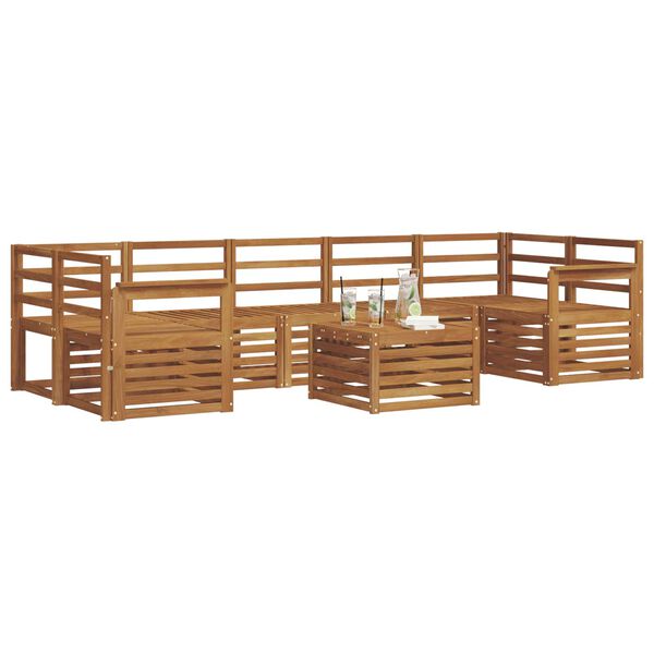 vidaXL Set divani 8 pcs Naturale Legno di Acacia Massello