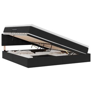 vidaXL Letto con contenitore e LED con led Nero 200 x 200 cm Velluto