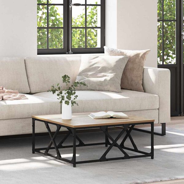 vidaXL Tavolino da salotto rovere artigianale 70 x 70 x 30 cm