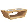 vidaXL Ciotole per Cani Rialzate 35,5x18x10,5 cm in Bamb&ugrave;