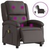 vidaXL Poltrona Massaggi Reclinante Elettrica Marrone Scuro Vera Pelle