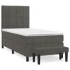 vidaXL Giroletto a Molle con Materasso Grigio Scuro 90x190 cm Velluto