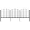 vidaXL Recinzione da Giardino con Punta a Lancia in Acciaio 504x175 cm Nero
