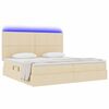 vidaXL Letto con contenitore e LED Crema 200 x 200 cm Poliestere