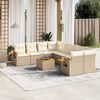vidaXL Set Divano da Giardino 9 pz con Cuscini Beige in Polyrattan
