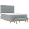 vidaXL Letto a molle con materasso Grigio chiaro 140 x 200 cm Tessuto