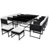 vidaXL Set da Pranzo da Giardino 13 pz con Cuscini in Polyrattan Nero