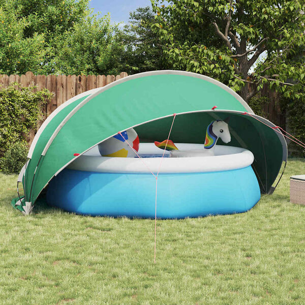 vidaXL Dome Piscina Verde 405 x 405 x 192 cm