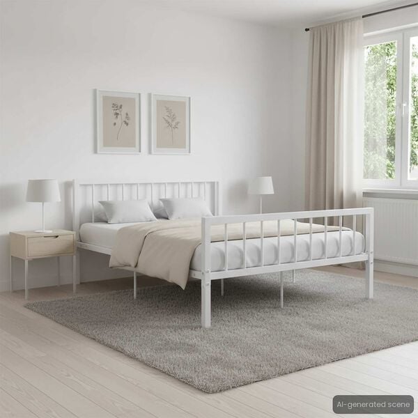 vidaXL Giroletto Bianco in Metallo 140x200 cm