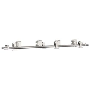 vidaXL Kit Binari Porta Scorrevole 183 cm Acciaio Inossidabile Argento