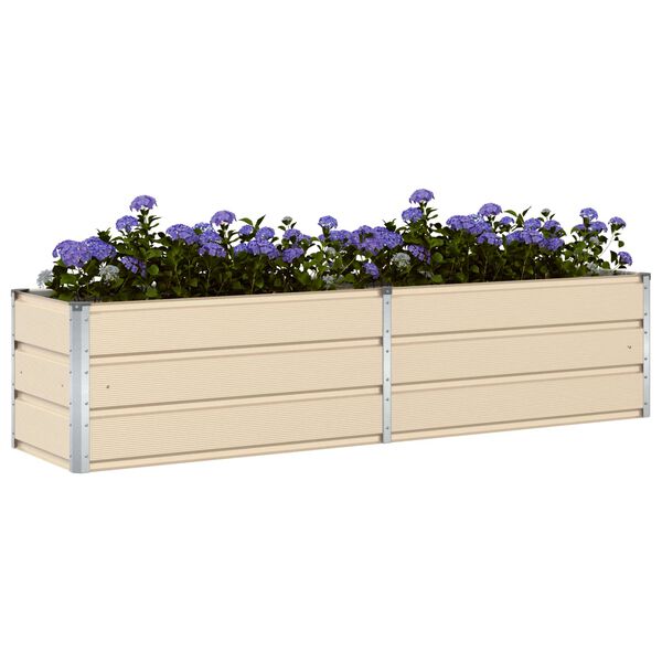 vidaXL Fioriera Avorio 480 x 50 x 45 cm Acciaio zincato