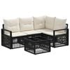 vidaXL Set Divano da Giardino 5 pcs Nero polyrattan