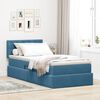 vidaXL Letto con Contenitore Blu Scuro 90 x 190 cm Velluto