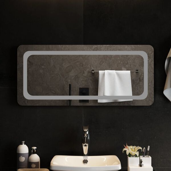 vidaXL Specchio da Bagno con Luci LED 90x40 cm
