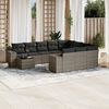 vidaXL Set Divani da Giardino 11 pz con Cuscini in Polyrattan Grigio