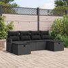 vidaXL Set di divani con cuscino 6 pcs Nero polyrattan