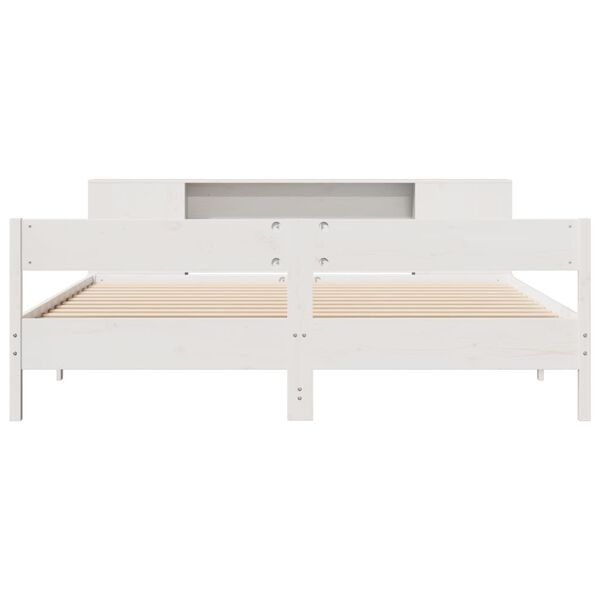 vidaXL Letto Libreria senza Materasso Bianco 200x200 cm Legno di Pino