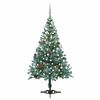 vidaXL Albero di Natale Satinato Preiluminato Palline e Pigne 150 cm