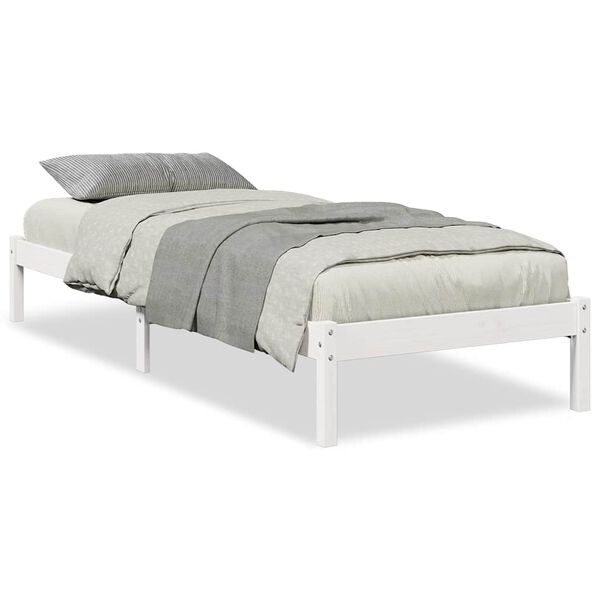 vidaXL Letto Extra Lungo senza Materasso Bianco 90x210 cm in Pino