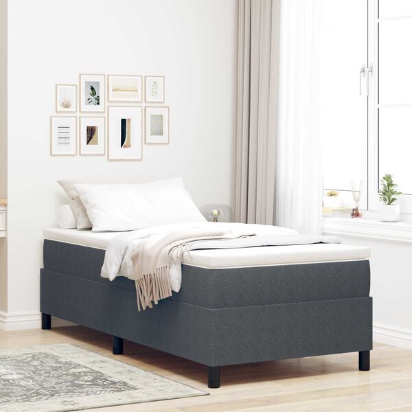 vidaXL Struttura letto piattaforma Grigio scuro 90 x 190 cm