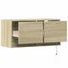 vidaXL Mobile TV a Parete con Luci LED Rovere Sonoma 80x31x35 cm