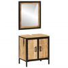 vidaXL Set Mobili da Bagno 2pz in Ferro e Legno Massello di Mango