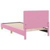 vidaXL Struttura letto bambini con testata Rosa 90 x 190 cm Tessuto