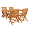 vidaXL Set da Pranzo da Giardino 5 pz in Legno Massello di Teak