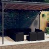 vidaXL Set Divani da Giardino 12 pz con Cuscini in Polyrattan Nero