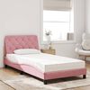 vidaXL Letto con Materasso Rosa 100x200 cm in Velluto
