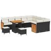 vidaXL Set Divano da Giardino 12 pz 12-Numero di posti Nero e Crema