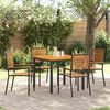 vidaXL Set da Pranzo per Giardino 5 pcs Nero e Marrone polyrattan