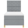 vidaXL Letto a Sorgente LED Grigio chiaro 100 x 200 cm Tessuto