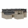 vidaXL Set Divano da Giardino 7 pz Grigio chiaro Poly Rattan