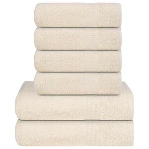 vidaXL Set di asciugamani 6 pezzi FROGN Crema 360 g/m&sup2;