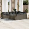 vidaXL Set Divani da Giardino 11 pz con Cuscini in Polyrattan Grigio