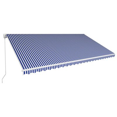 vidaXL Tenda da Sole Retrattile Manuale 600x300 cm Blu e Bianca