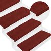 vidaXL Tappetini Autoadesivi per Scale 15 pz 65x24,5x3,5 cm Rosso