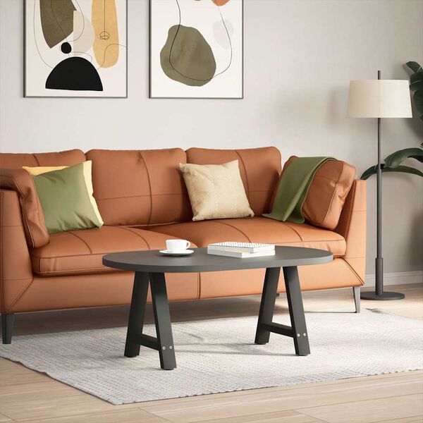 vidaXL Gambe per Tavolino da Caffè a Forma di A 2 pz Nere 50x(42-43) cm Acciaio