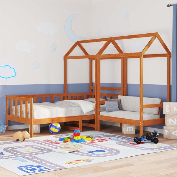 vidaXL Set di Letto per il Giorno Marrone Cera 90 x 200 cm