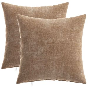 vidaXL Federa 2 pz HEERLEN Marrone 35 x 35 cm Tessuto Chenille