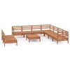 vidaXL Set Salotto da Giardino 10 pz in Legno Massello di Pino ambra