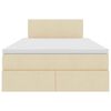 vidaXL Letto con contenitore e LED con led Crema 120 x 200 cm Tessuto