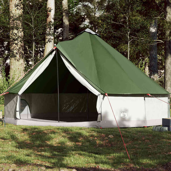 vidaXL Tenda Familiare Tipi per 12 Persone Verde Impermeabile