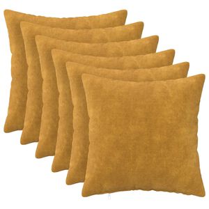 vidaXL Federa 6 pcs HEERLEN Giallo 35 x 35 cm Fleece in microfibra