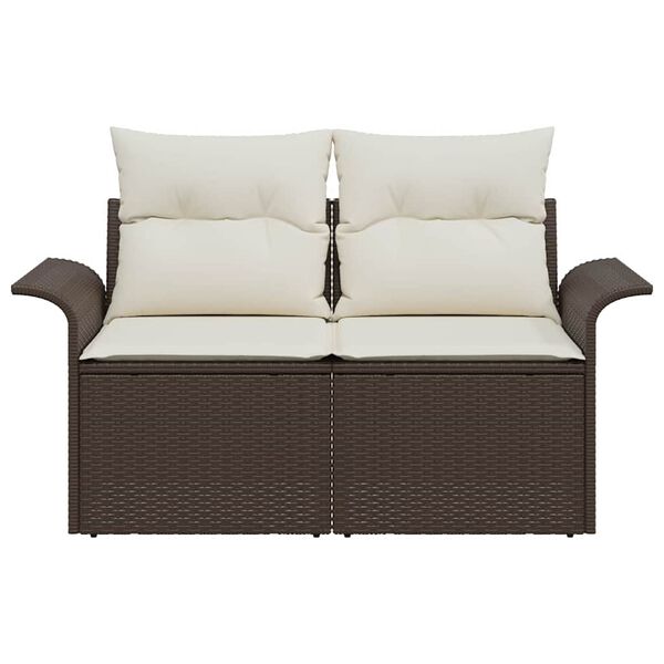 vidaXL Divano da giardino Marrone 141 x 62 x 69cm polyrattan