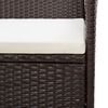 vidaXL Panchina da Giardino con Cuscino in Polyrattan Marrone