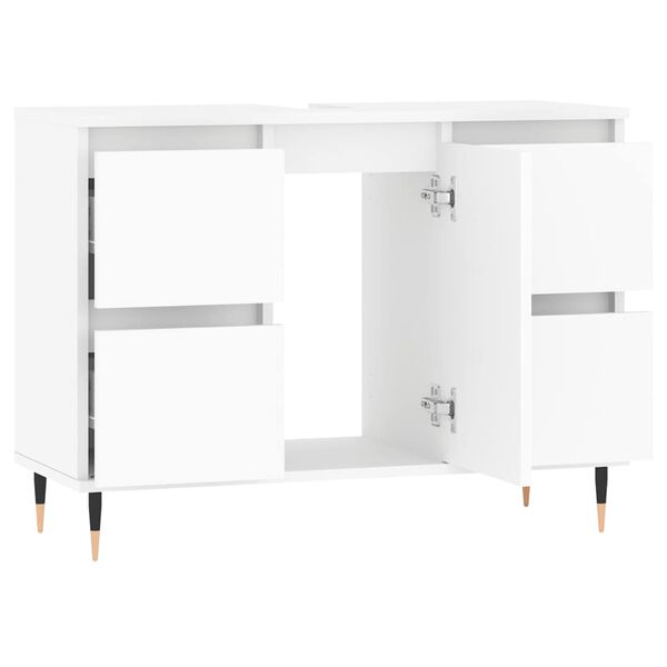 vidaXL Mobile da Bagno Bianco 80x33x60 cm in Legno Multistrato